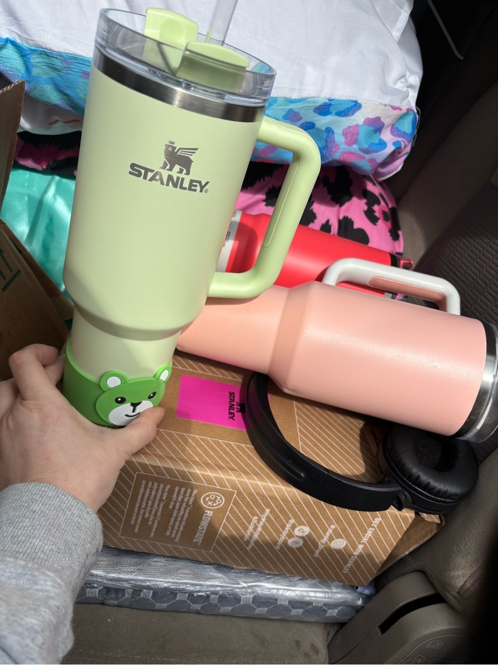 Stanley Kids Light Green Bear Handle Tumbler with Straw